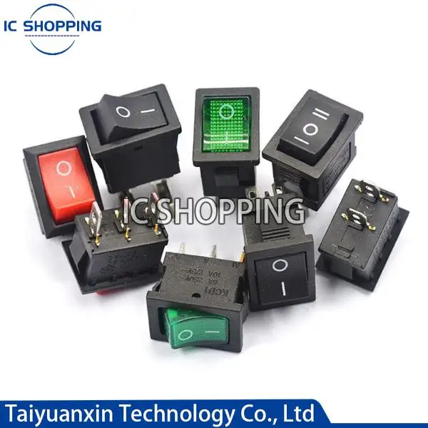 10 шт. KCD1 21*15 мм клавишный выключатель лодки 6A/250V 10A/125V AC 6/4/3/2 PIN защелкивающийся SPST