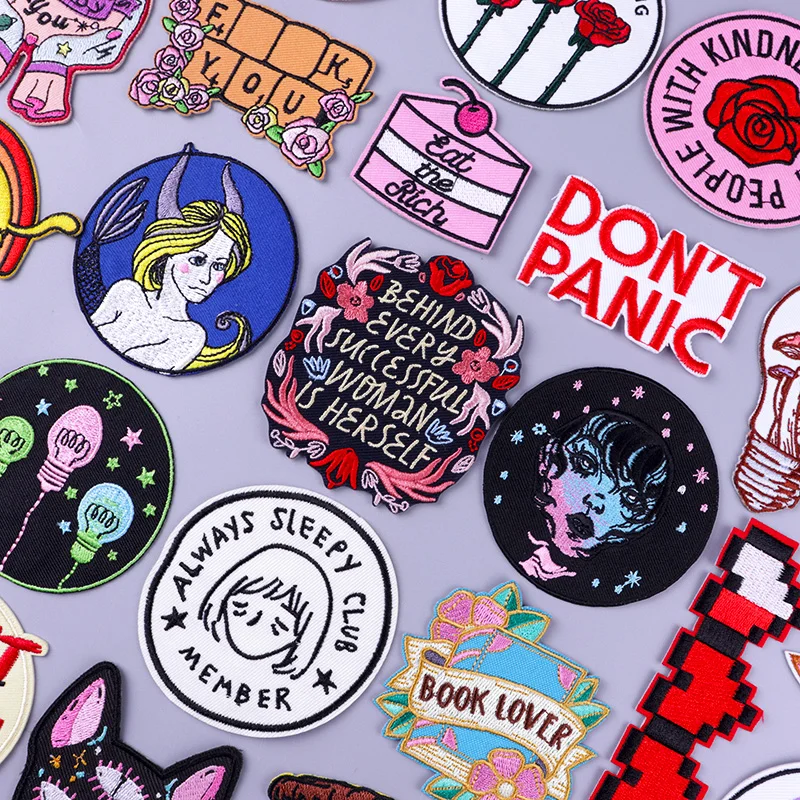 

Cartoon Flower Applique Embroidered Patches For Clothing Thermoadhesive Patches Capricorn Letter Iron On Patches On Clothes DIY