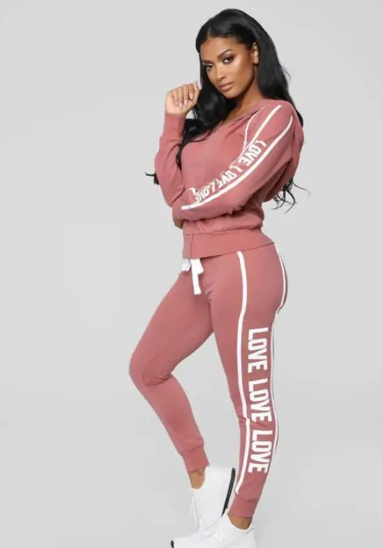 Женский спортивный костюм комплект из двух предметов толстовка с капюшоном