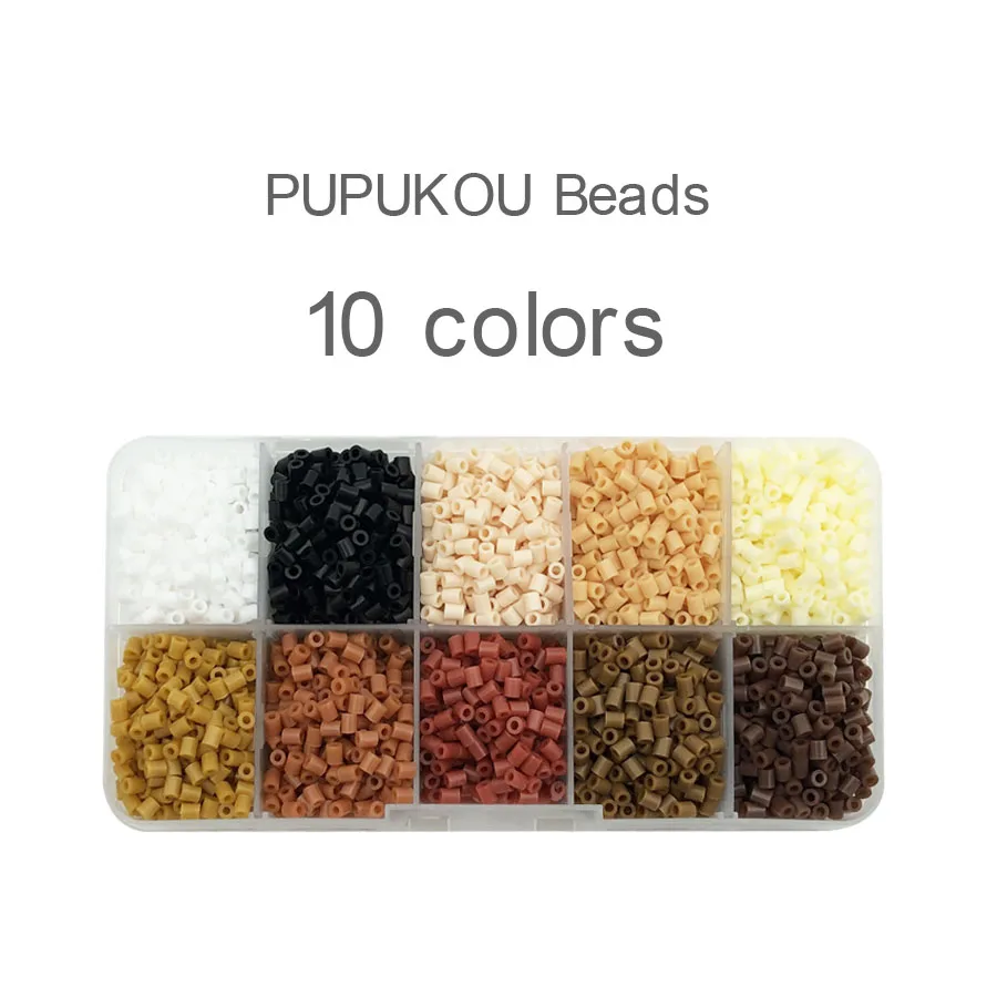 24 цвета/PUPUKOU бусины 2,6 мм мини-бусины 4200 шт DIY игрушка Хама бусины Perler бисер Железный бисер высокое качество подарок - Цвет: Черный