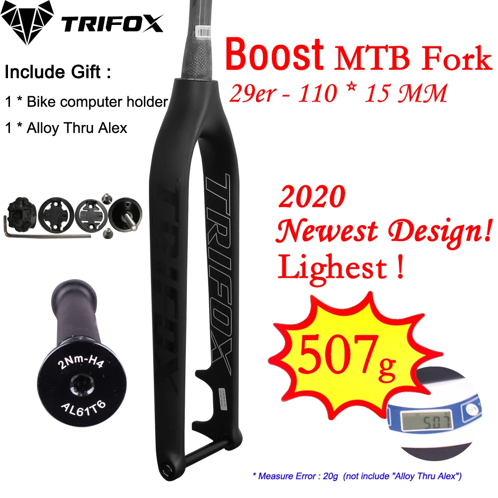TRIFOX horquilla mtb 29 полностью карбоновая MTB вилка 110*15 мм 29er горный велосипед дисковый тормоз коническая 1 1/8 to1 1/2 Thru