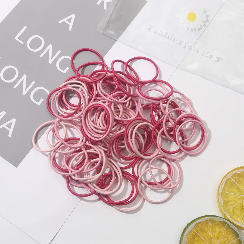 

100 Pcs/Bag Girls Cute Colorful Elastic Hair Bands Baby Children Lovely Scrunchies Hair Rubber Bands Kids Hair Accessories