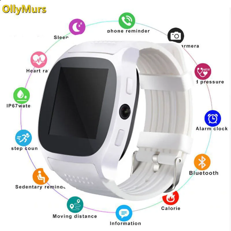 2019 Bluetooth Смарт часы с камерой спортивные наручные Поддержка SIM TF карты