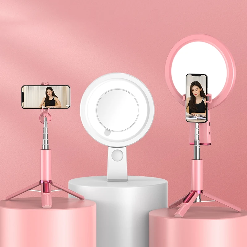 

Ring Light with Extendable Tripod Stand for Video Makeup Selfie Photography Compatible for iPhone Android