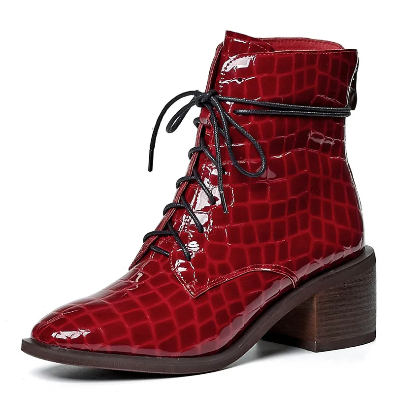 Женские ботильоны из коровьей кожи с круглым носком на молнии и высоком