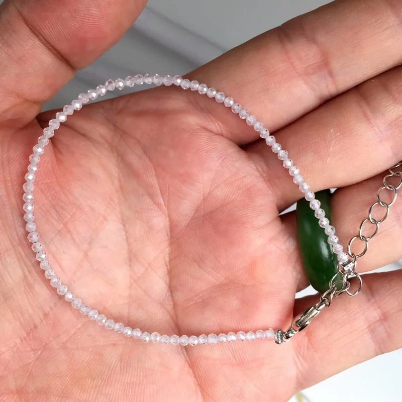 Мини-браслет из натурального камня розовый кварц аметиста 2/3/4 мм | Украшения и