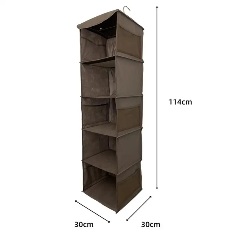 

5 Pockets Closet Organizer Storage Hanging Bag Dust Proof Wall Mounted Bag Space Saver Bag For Clothes Hats Underwear