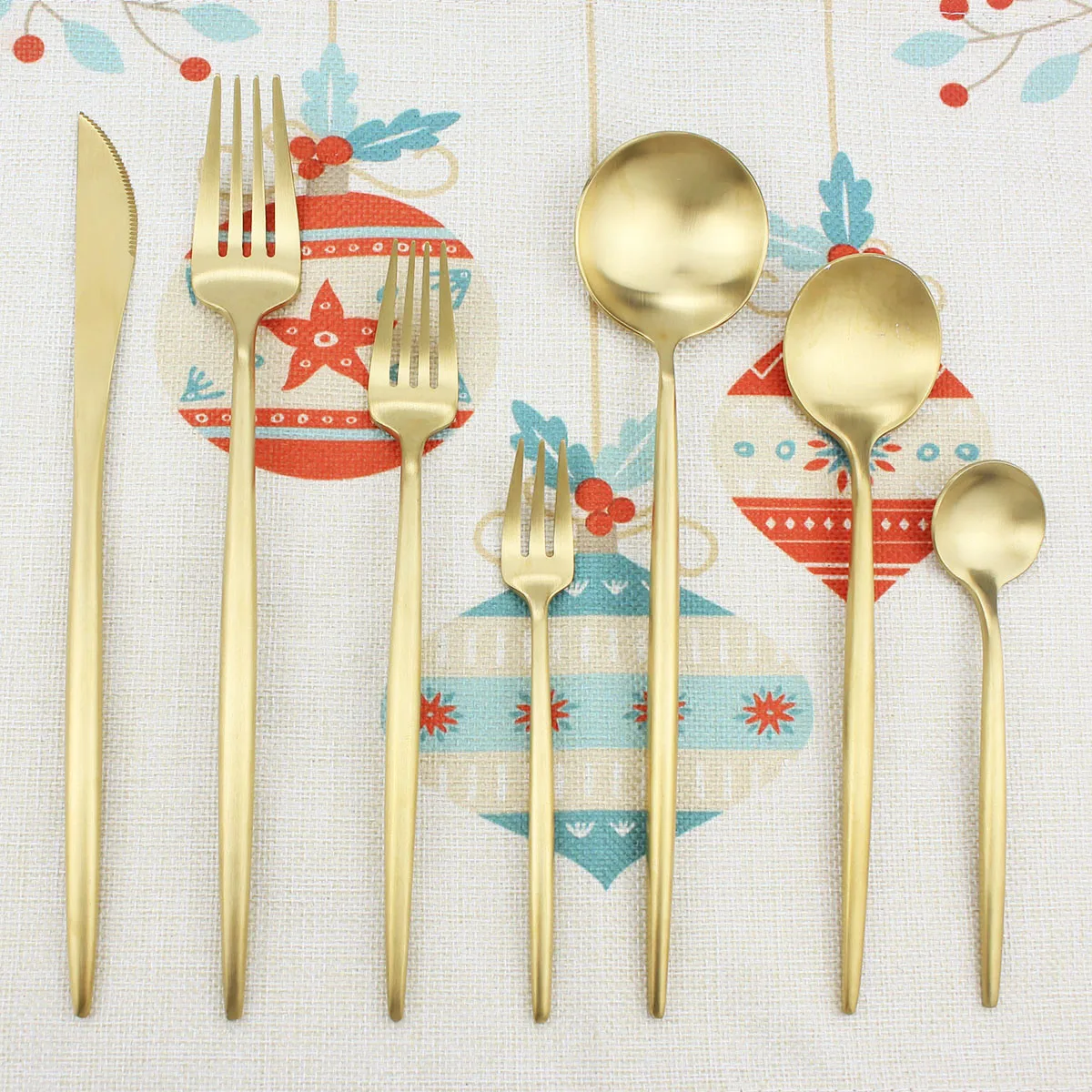 Матовое золото столовые ложки посуда набор 304 Нержавеющая сталь столовая вилка