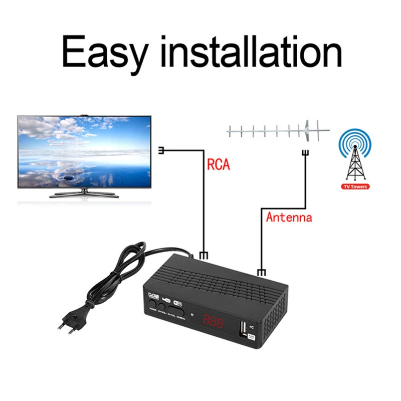 ТВ-приемник DVB T2 C цифровой ТВ-приставка HD H.264 декодер ТВ-тюнер Поддержка USB WIFI DVBT