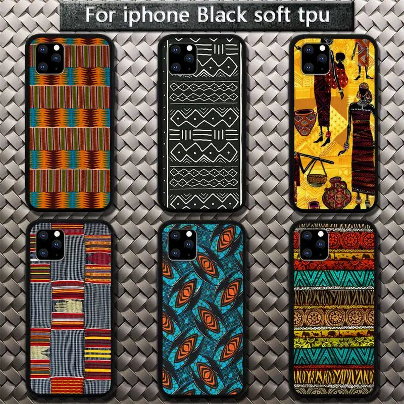 

African style fabric print Phone Case for iphone etui 11 12 pro se 20 max xr xs x 7 8 6s plus mini Fundas Coque cover