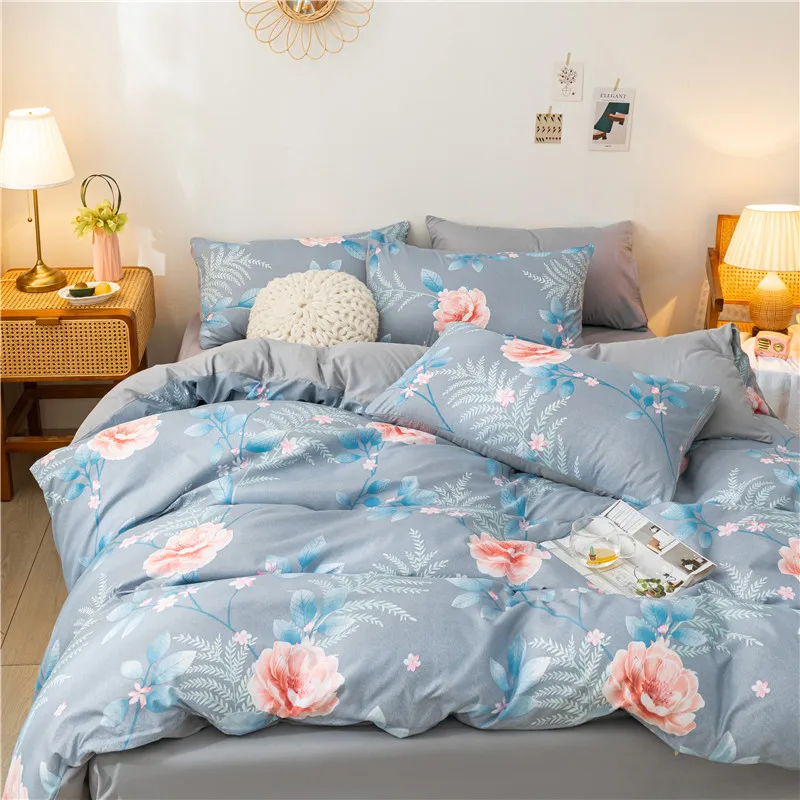 

Hot Sale Fragrance Bedding Cotton Printed Pillowcase Quilt Cover Bed Sheet Queen Size Bed King Size Bed Four-Piece Set