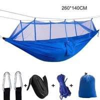 blue camping hammock portable hammock with mosquito net fabric hanging bed outdoor swing