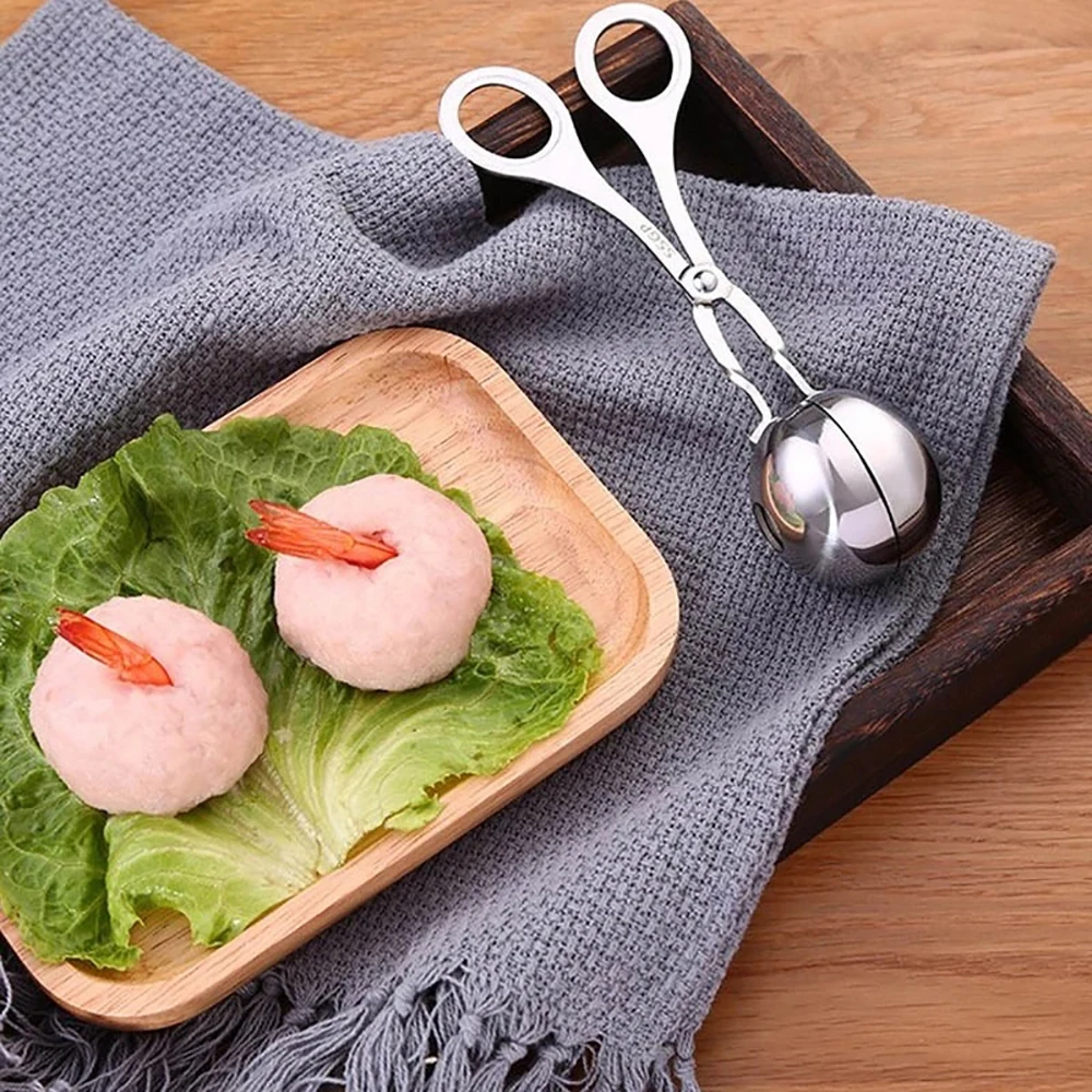 

Meat Baller None-Stick Meatball Maker with Detachable Stainless Steel Meat Baller Tongs Cake Pop Ice Tongs Cookie Dough Scoop