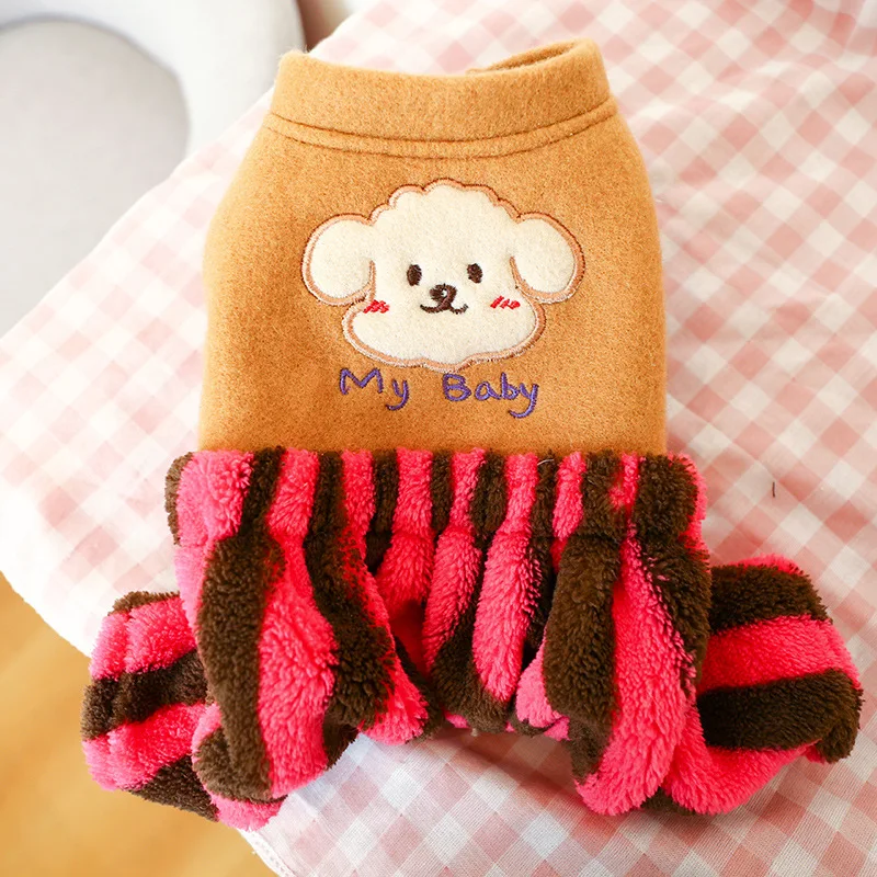 Pet Clothes Dog Clothes Hooded Sweater Cartoon Transformation Four feet Winter Warm Plus Cashmere Christmas Halloween Costume
