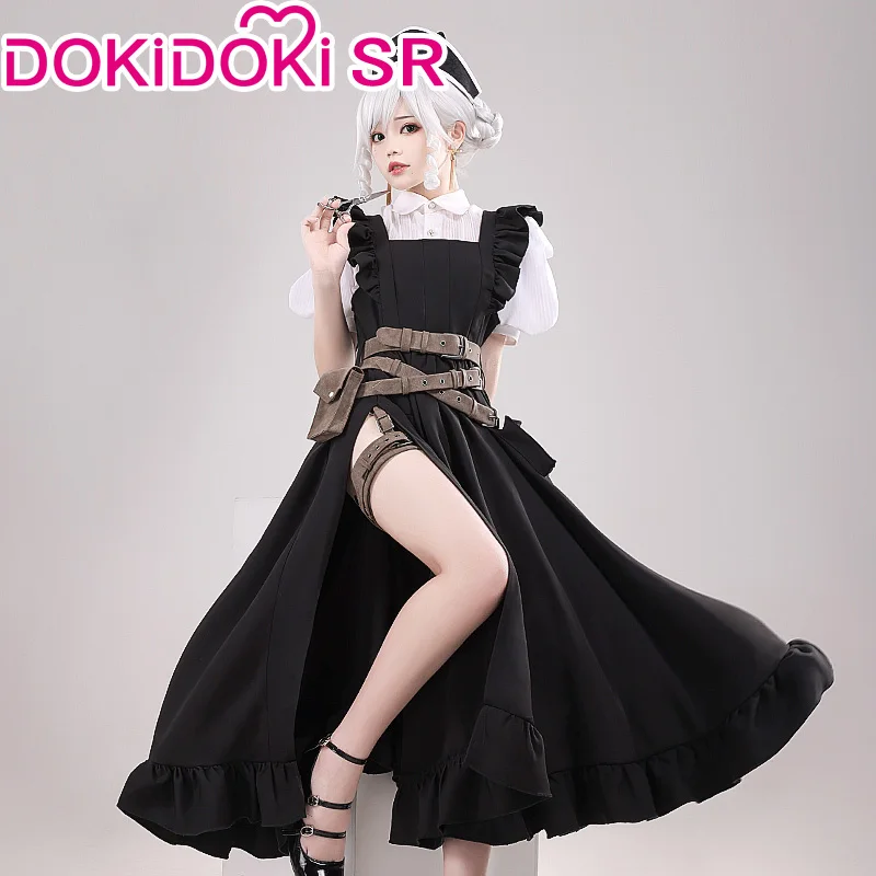 Dokidoki-SR Униформа горничной на Хэллоуин милый костюм для косплея женский длинный