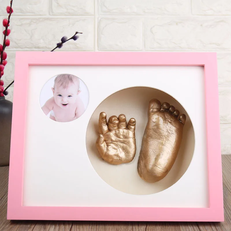 3D DIY новорожденная ручная форма нога фоторамка детская гипсовая отливка комплект стерео клон отпечаток руки мягкий глиняный чернильный коврик сувениры