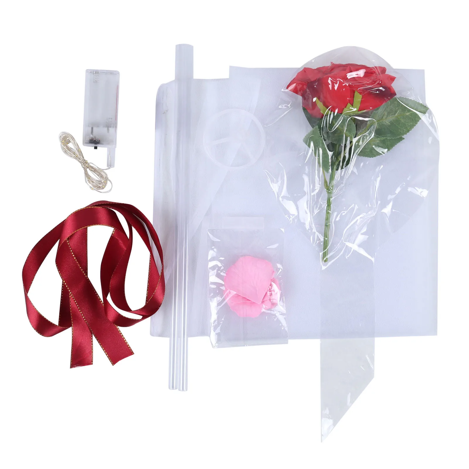 

Handle Led Balloon With Sticks Luminous Transparent Rose Bouquet Ballons Wedding Birthday Party Decorations LED Light Balloon