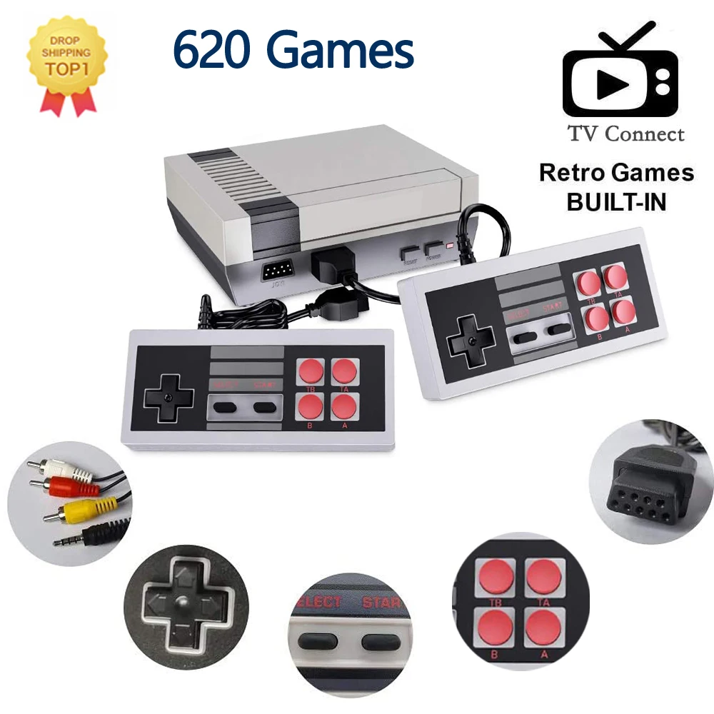 2021 Классическая игровая мини консоль игровой плеер со встроенными 620 ретро