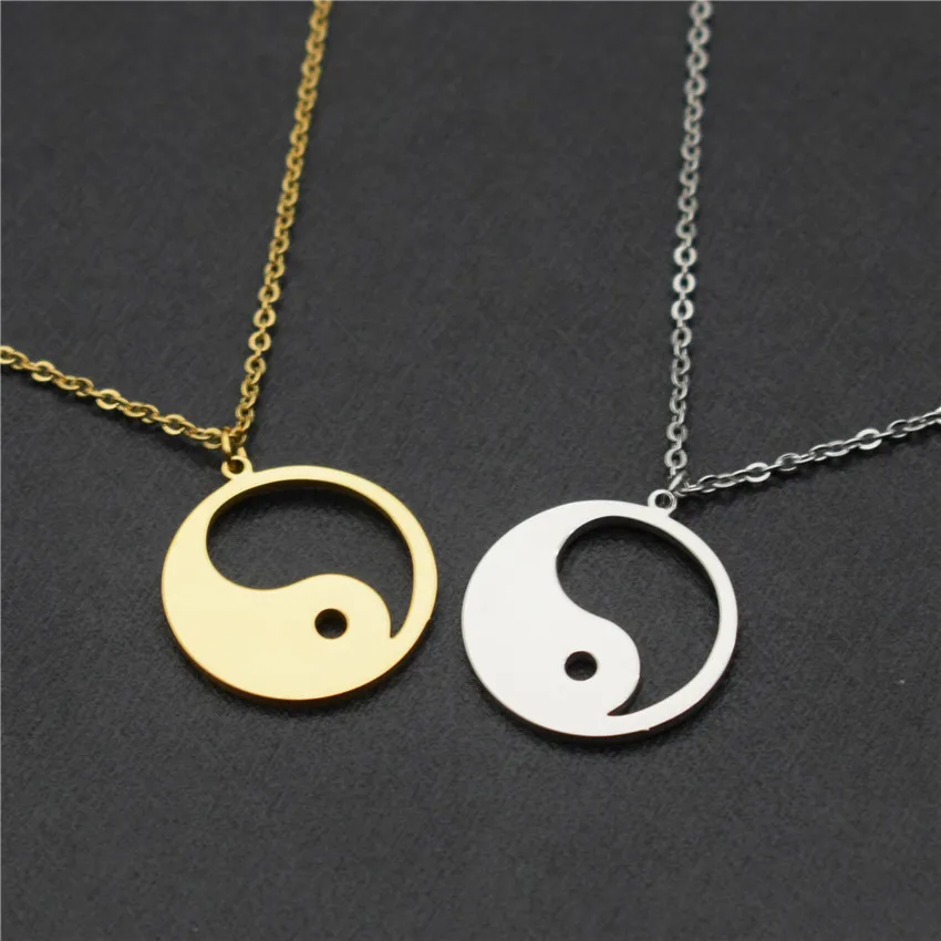 Collier Femme 2020 Minimalist Neckaces For Women Boho Jewelry Stainless Steel Yinyang Necklace Best Friend Gift images - 6