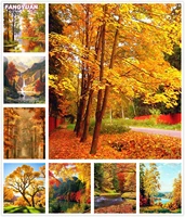 diy 5d diamond painting tree cross stitch kits picture full square round diamond embroidery autumn scenery home decor gift