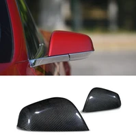 glossly black matte black carbon fiber side mirror covers cap fit for tesla model s 2012 2018 add on style