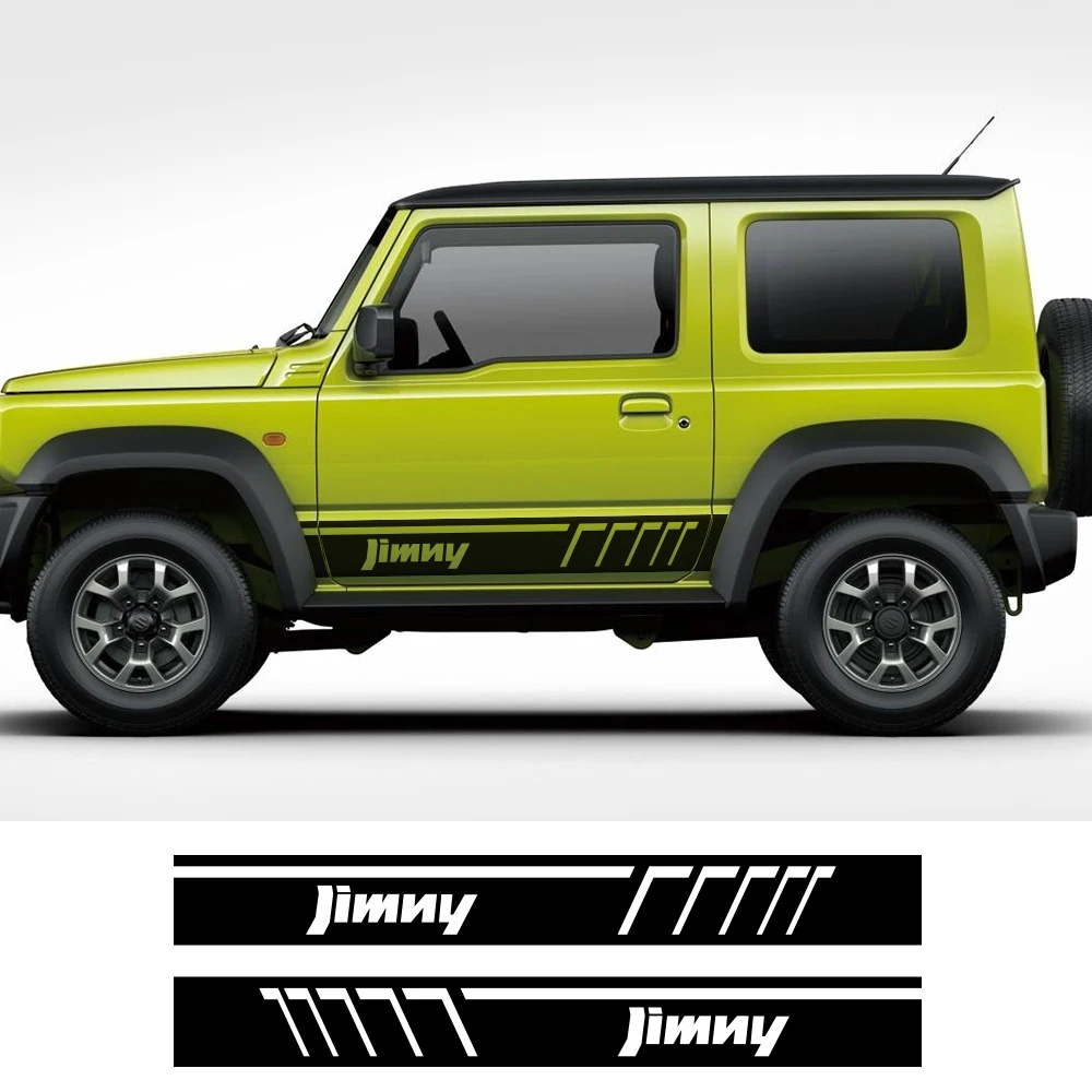 2 шт. автомобиль обе двери сбоку юбка наклейки для Suzuki Jimny Авто полоса виниловая
