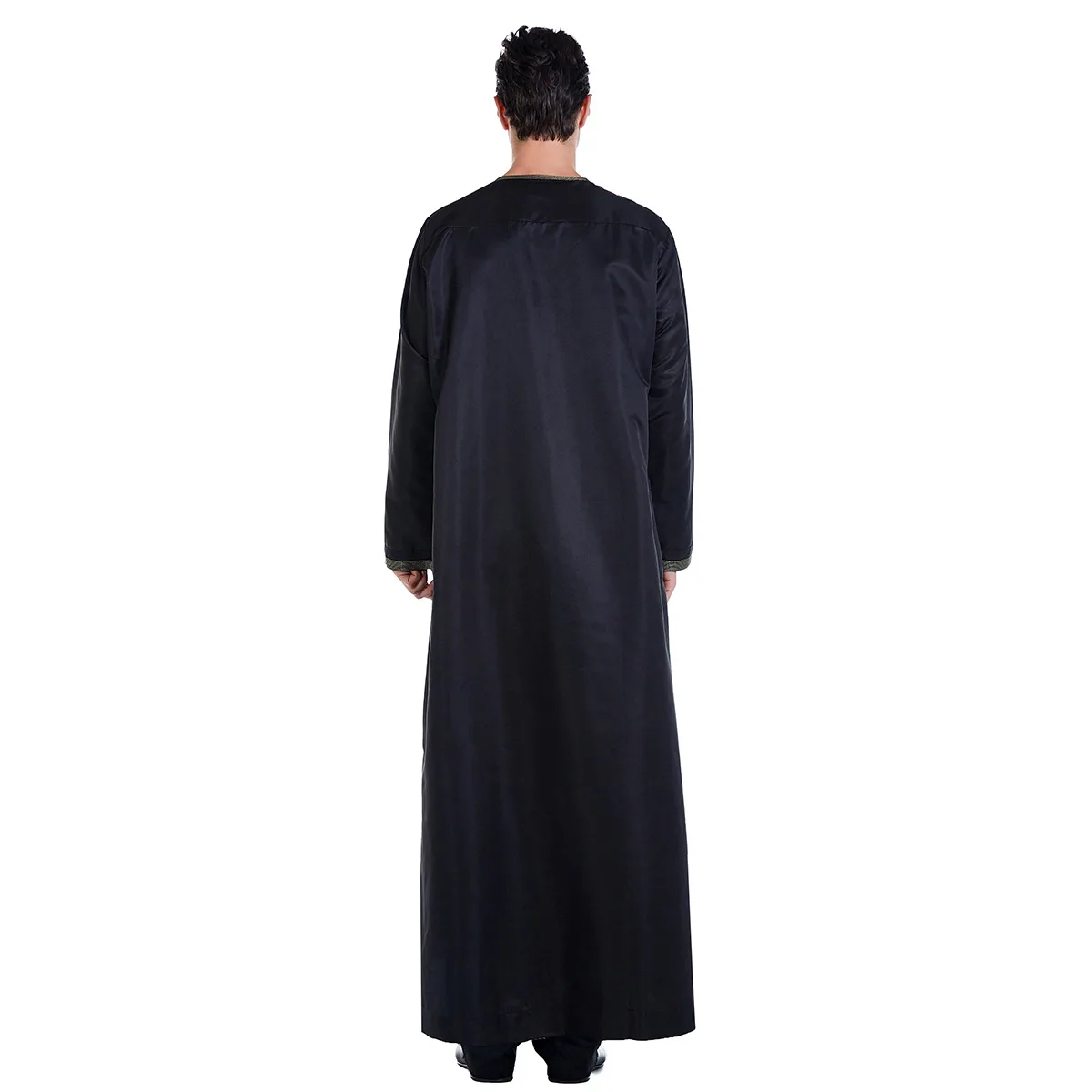 2021 New Muslim Men Jubba Thobe With Pendant Long Sleeve Round Neck Fashion Casual Robes Islamic Arabic Kaftan Male Abaya S-XXXL