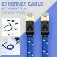 cat7 ethernet cable lan flat cable utp cat 7 rj 45 network cable 1m 3m 5m 10m 30m patch cord grid blue black for laptop route