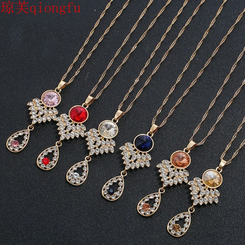 

jewelry for women 2021 Crystal Necklace Jewelry Set Bridal Necklace Earring Set Wing Earring Two-piece Set Jewelry on the neck