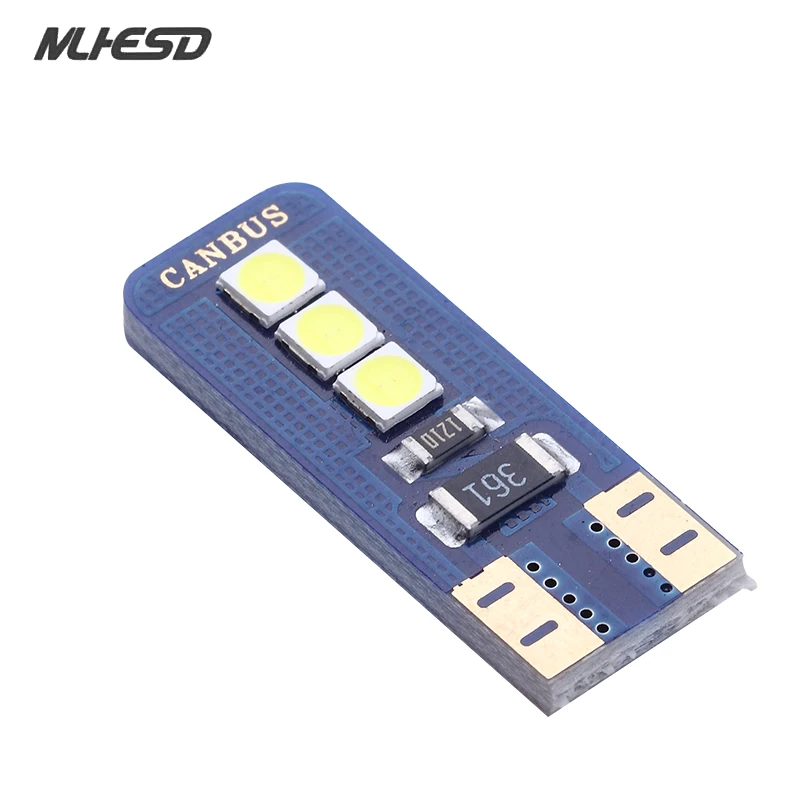 

2PCS Non polarity bulb T10 Led Canbus 6smd 3030 Led Bulbs w5w 168 194 Car Interior Lights 12V Wedge Plate Dome light no error