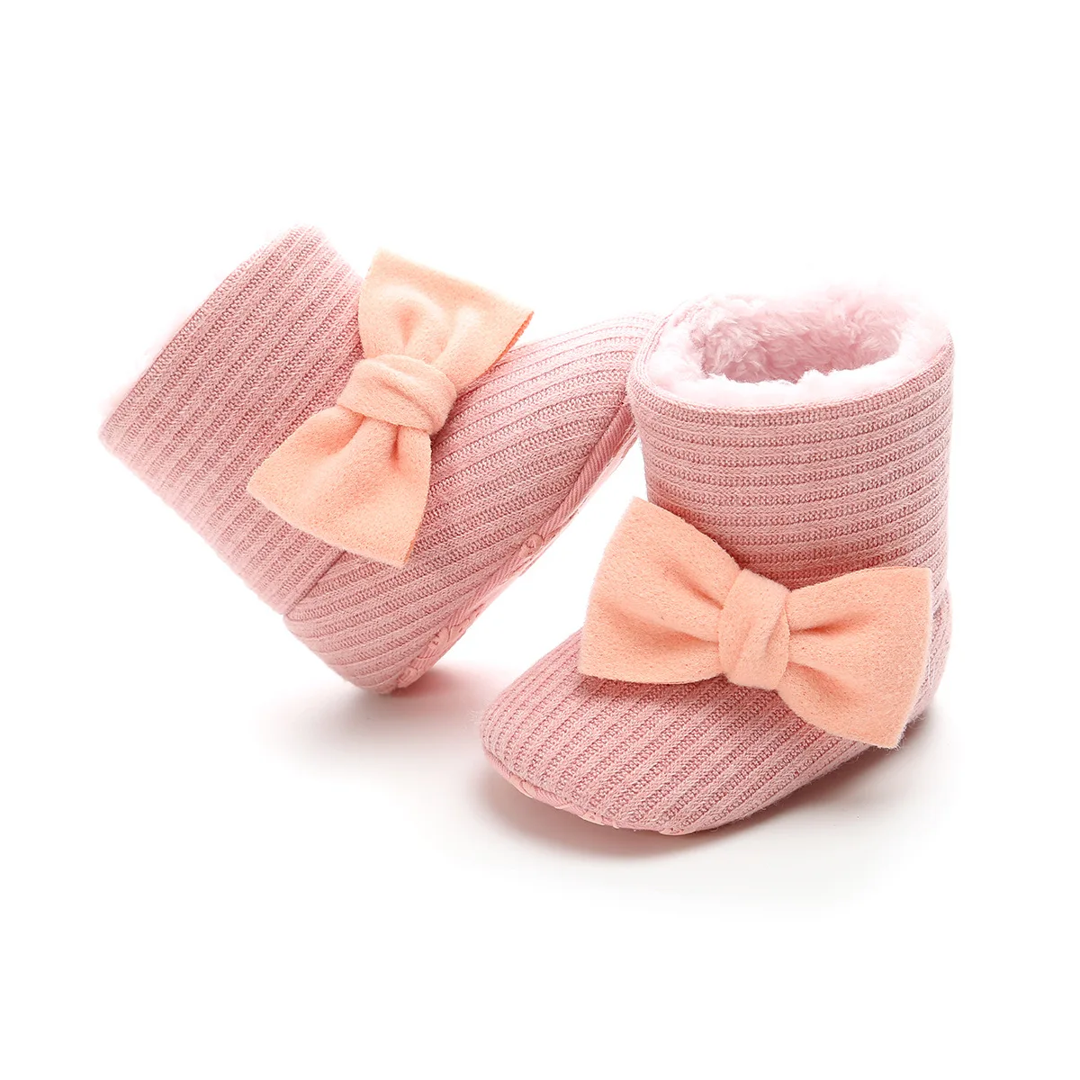 

New Winter Fleece Lining Thick Baby Cotton Boots Baby Girls Snow Boots Soft Sole Infant Toddler First Walkers