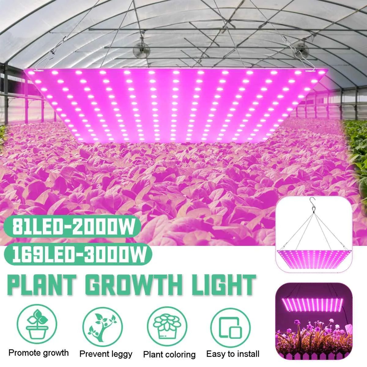 

LED Grow Light 3000W Waterproof Phytolamp 169 Leds Chip Phyto Growth Lamp 85-265V Full Spectrum Plant Lighting For Indoor Plant