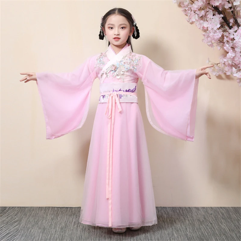 

Tang Dynasty Kids Chinese Style Clothing Traditional Chinese Ancient Dance Costumes Han Girl Hanfu Fairy Costume Girls