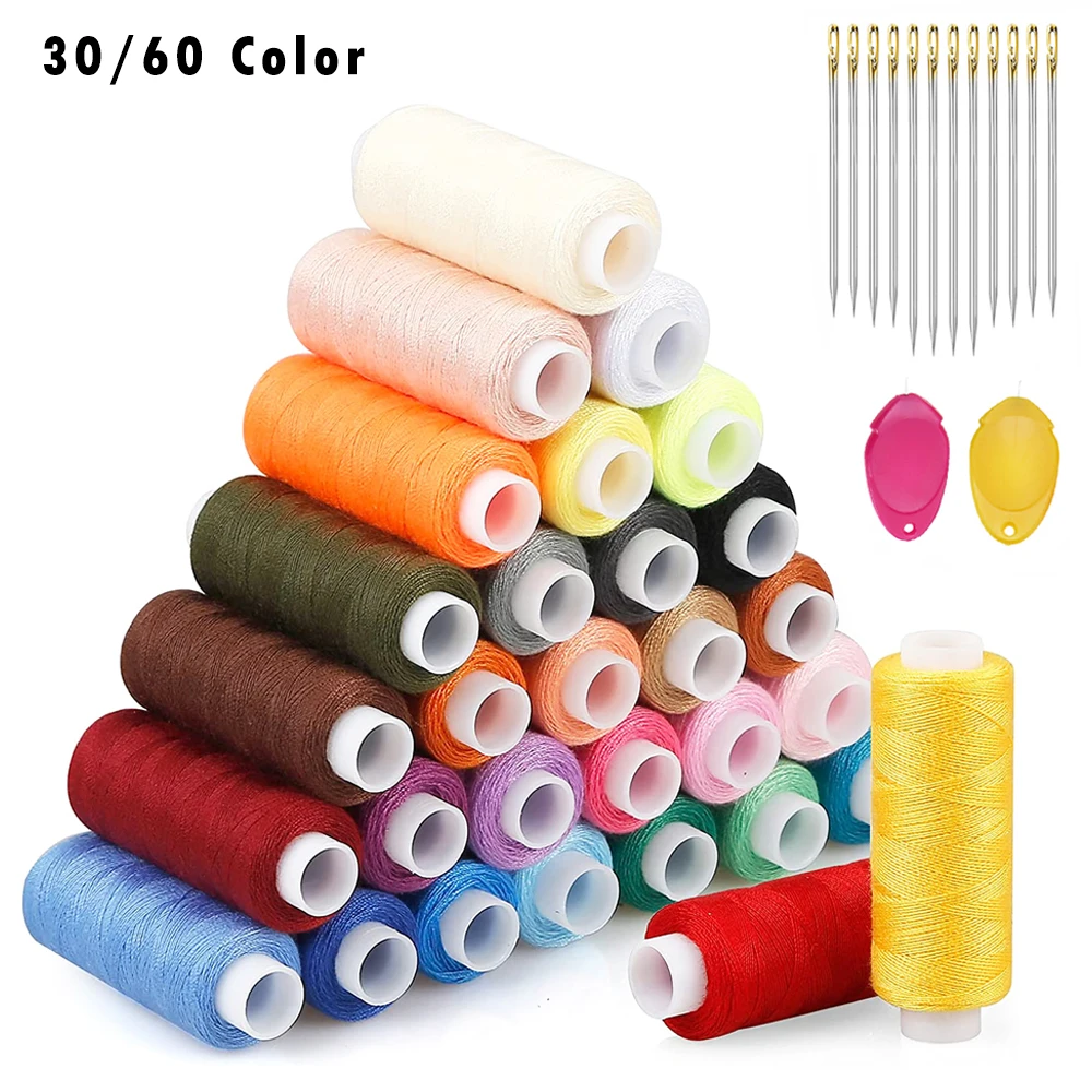 

30/60 Color Sewing Thread 250 Yards Spool 40S/2 Polyester Thread for Sewing Machine Embroidery Hand Sewing Needlework Craft