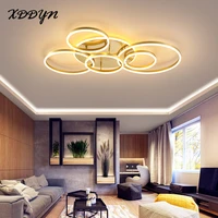 xddyn goldcoffeewhite frame ceiling light for living room dining room circle ring ceiling lamp lighting fixtures dimmable