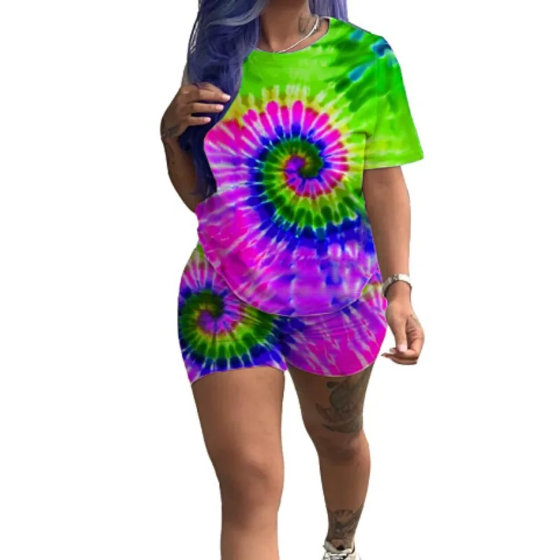 Женский новый летний черный с дырками галстук краситель 3d принт короткий рукав o