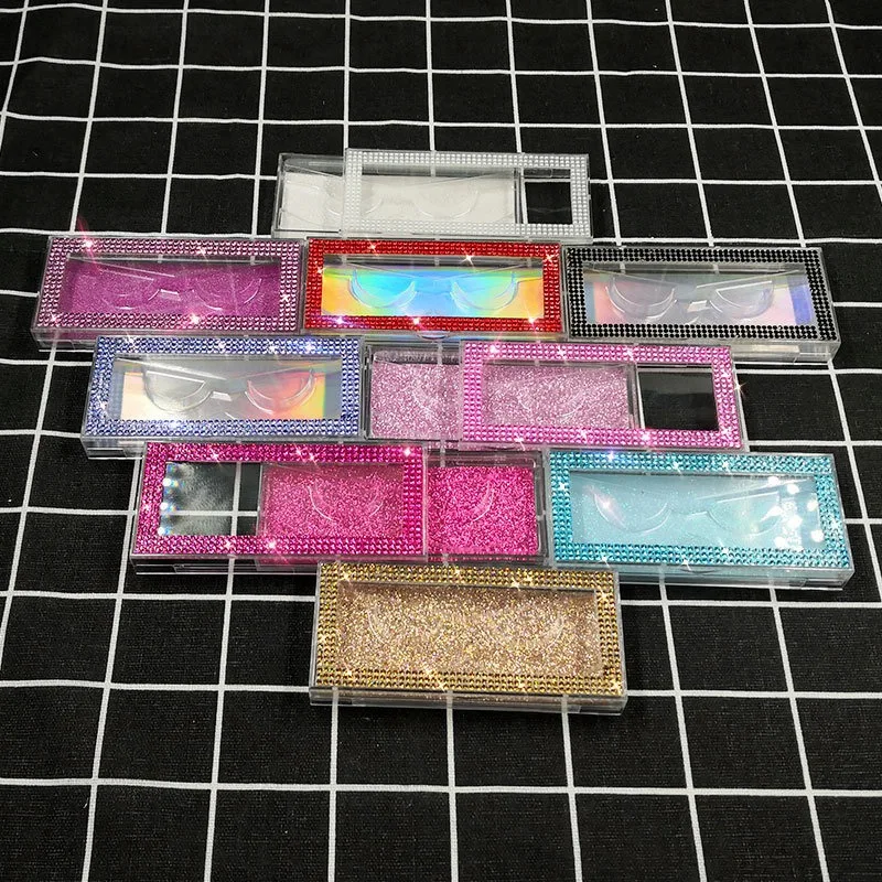 

5PCS Diamond Eyelashes Box 3D Mink Eyelashes Boxes Faux Cils Lash Case Empty