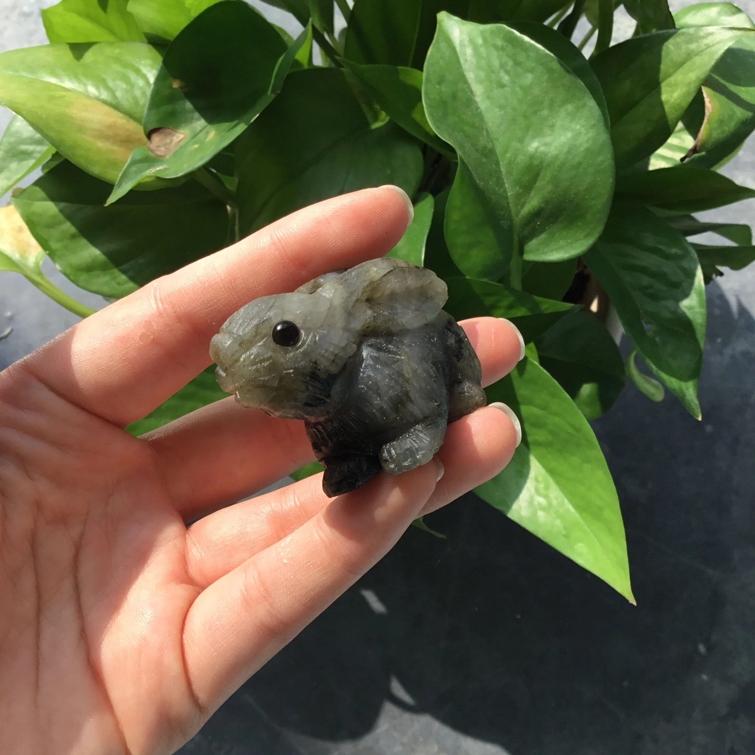 2 дюйма натуральный ручной работы полированный Лабрадорит Кролик Фигурка кролик