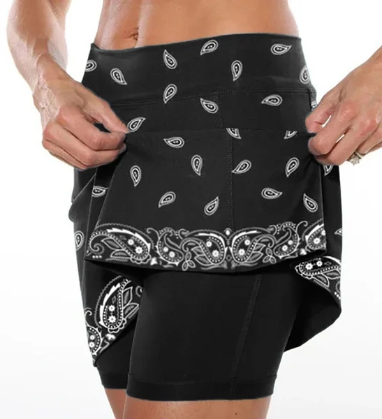 

Summer running tennis leggings exercise fitness shorts solid color yoga shorts women's slim high waist skirt fitness short