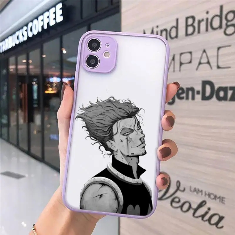 

hunter x hunter Phone Case For iPhone 12 11 Mini Pro XR XS Max 7 8 Plus X Matte transparent Purple Back Cover