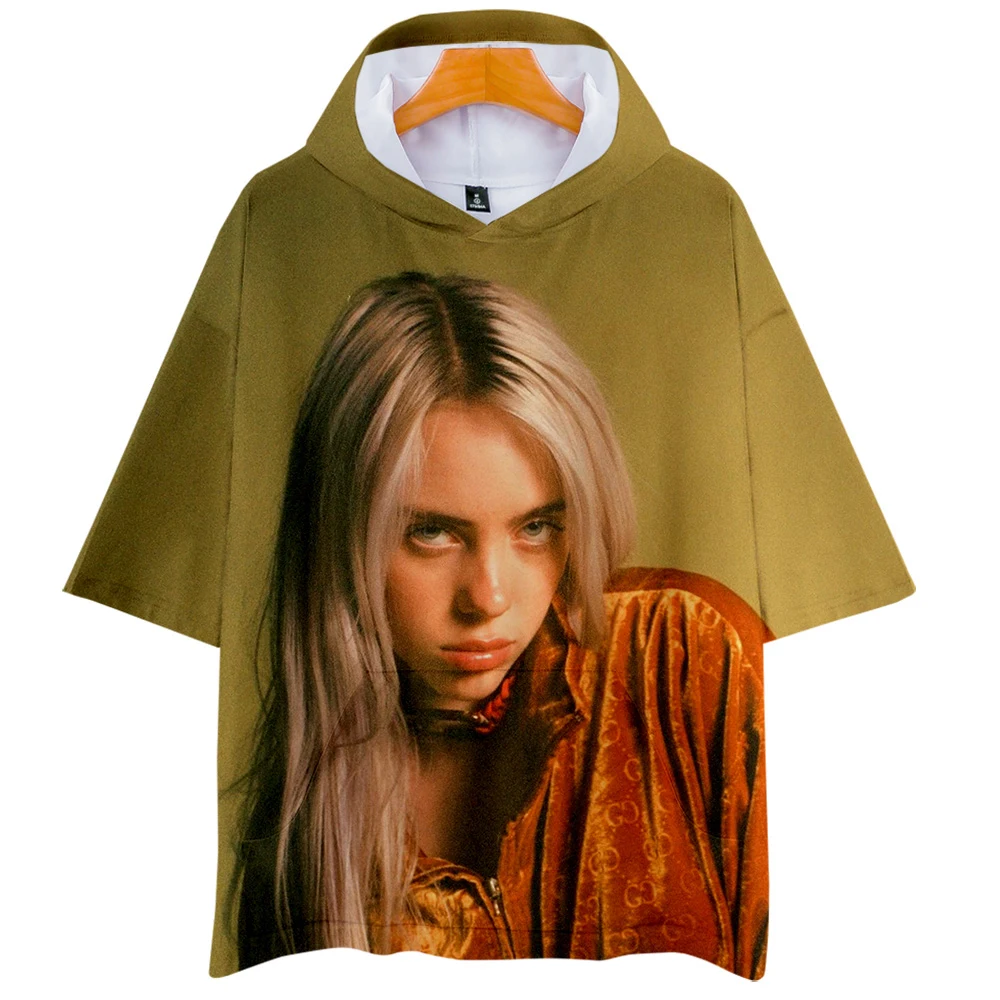 Хит продаж Billie Eilish 3D толстовки 2019 женская модная летняя футболка дышащая белая с