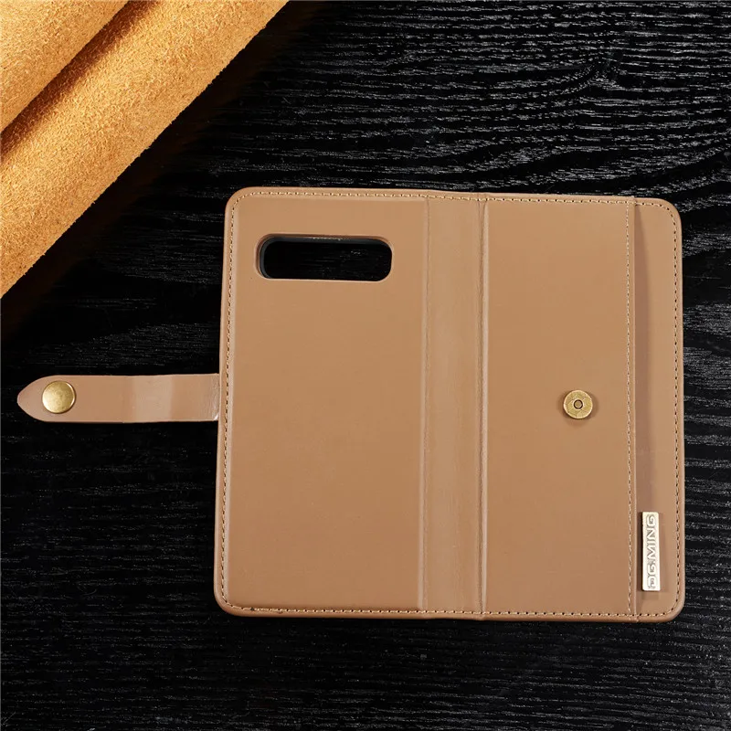 Роскошный кожаный чехол S10plus для samsung Galaxy S8, S9, S10 Plus, S10E, Note 9, 8, S7 Edge, Магнитный съемный флип-Кошелек, Чехол для карт