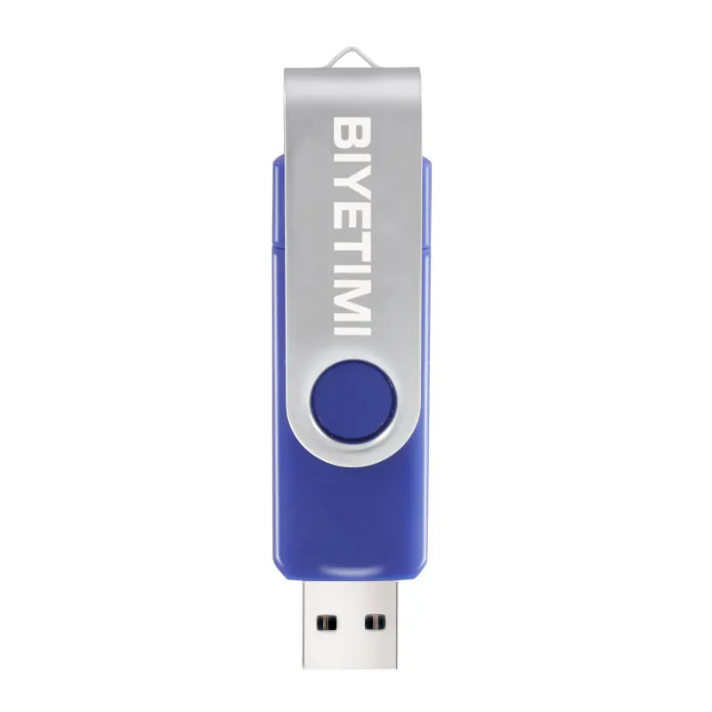 USB флеш-накопитель BIYETIMI, 128 Гб до 4 Гб, двусторонний, для мобильного телефона Android, высококачественный, с зажимом, 360 градусов, поворотный, флешка - Цвет: dark blue