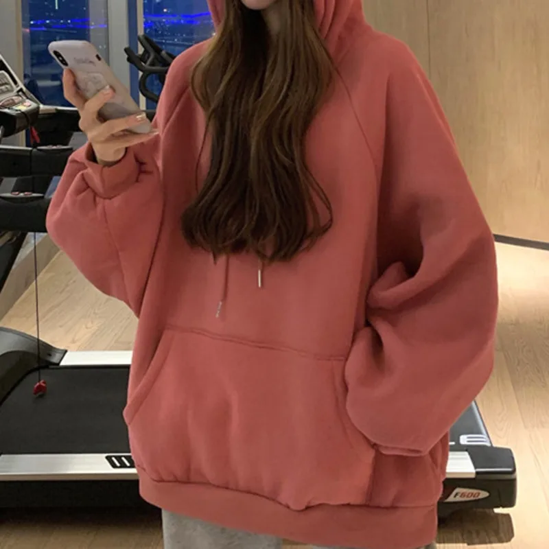 

Plush Hoodie Women's Fashion Ins Autumn Winter 2021 New Loose Lazy Style Versatile Casual Top Fashion
