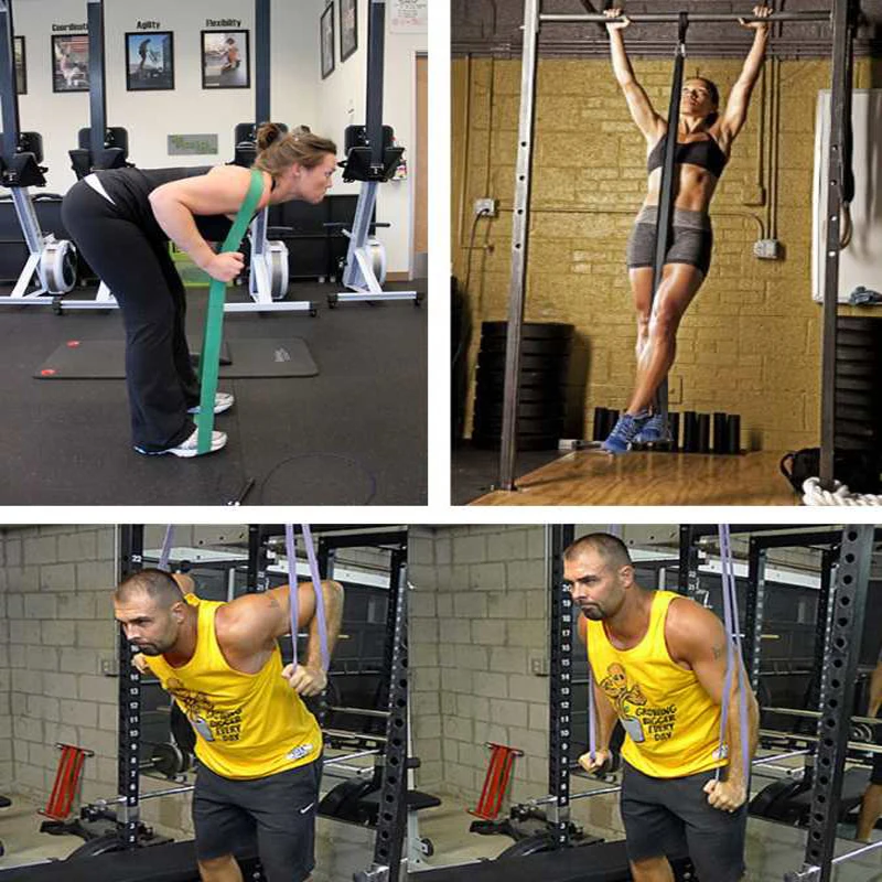 

5 colors Yoga Resistance Rubber Bands Indoor Fitness Equipment 0.35mm-1.3mm Pilates Sport Outdoor Training Workout Elastic Bands