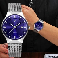 wwoor mens watches ultra thin quartz auto date wristwatch men top brand luxury stainless steel business waterproof reloj hombre