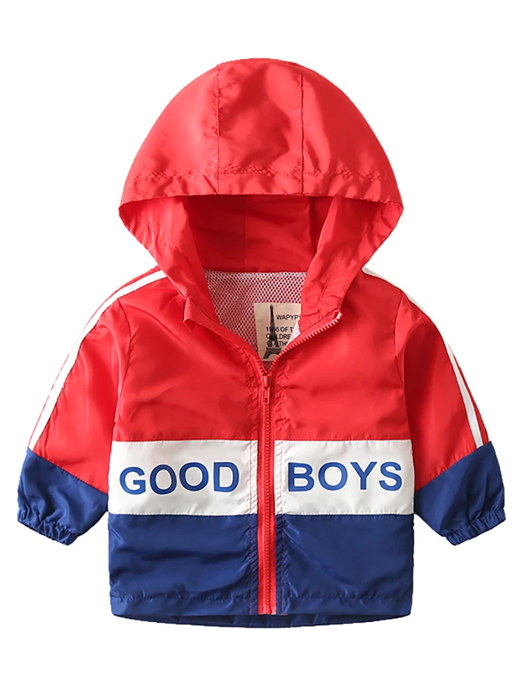 Ветровка для мальчиков одежда куртки пальто с капюшоном демисезонные детская