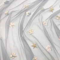 new mesh star sequin embroidery lace fabric diy clothing childrens dress skirt tulle fabric gauze