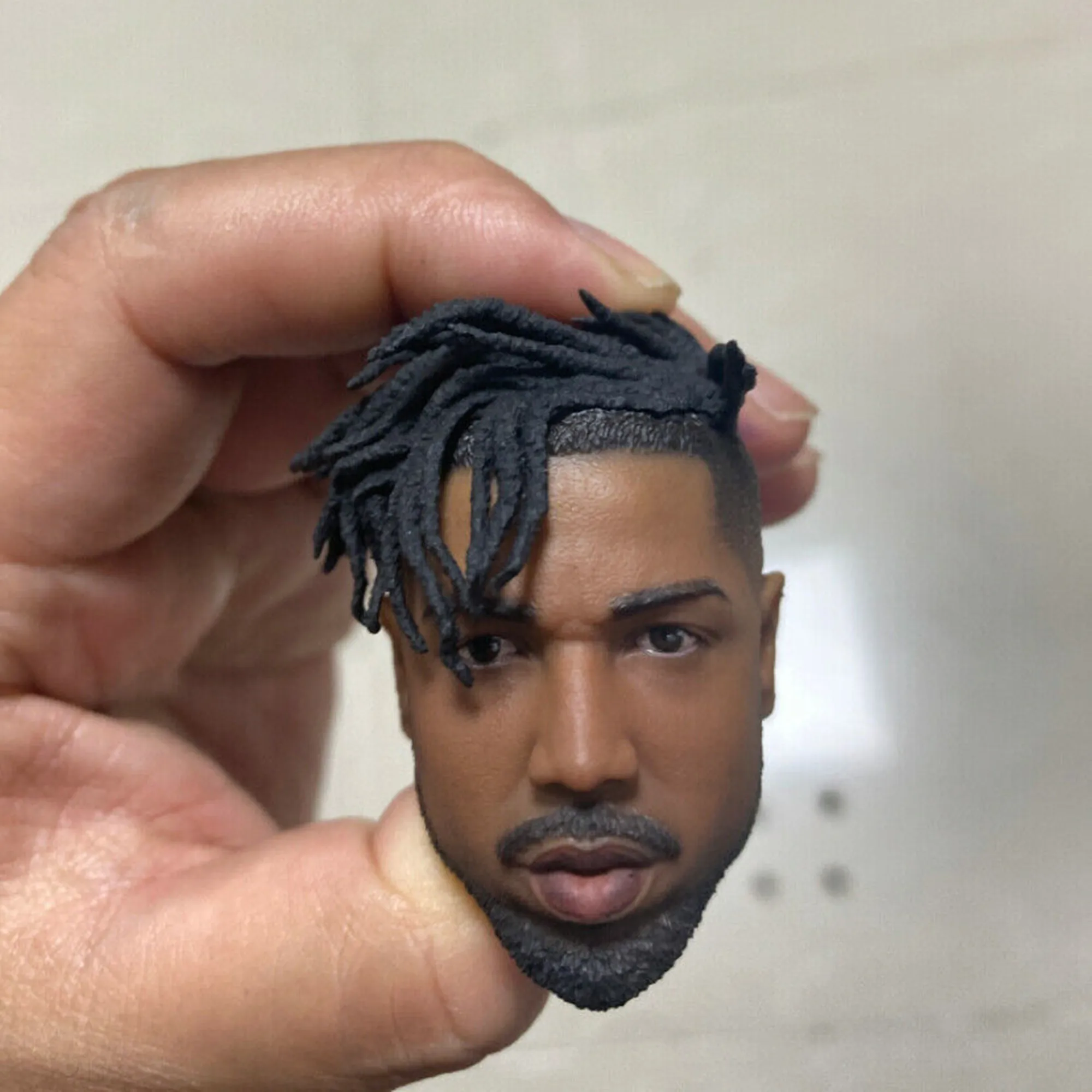 1/6 Black Panther Erik Killmonger Michael Bakari Jordan PVC Toy Fit 12'' Male Action Figure Body Soldier's Head Carving Model |