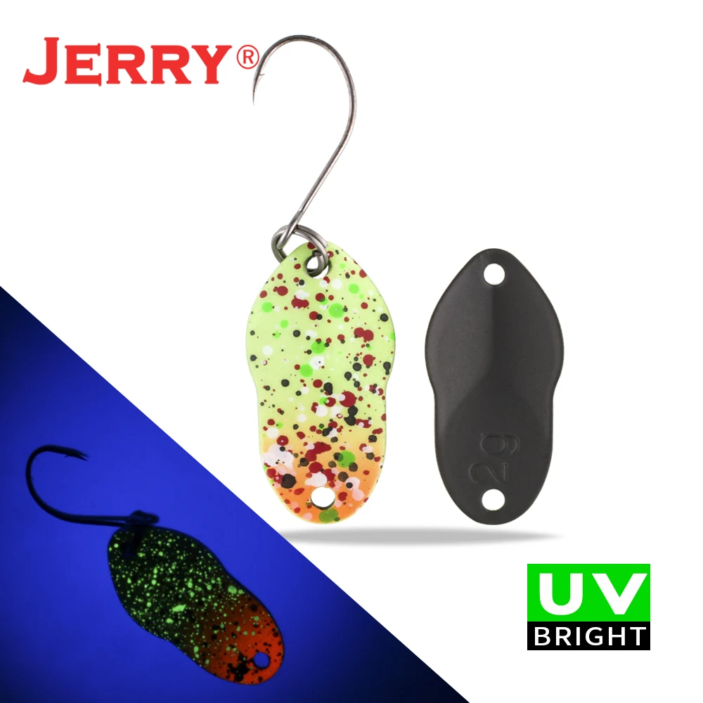 green orange Jerry 2 г 3 г микро рыболовные приманки сверхлегкие латунные металлические жесткие приманки один крючок пресноводная зона форель Щука окунь ложка безделушка pesca - Цвет: green orange